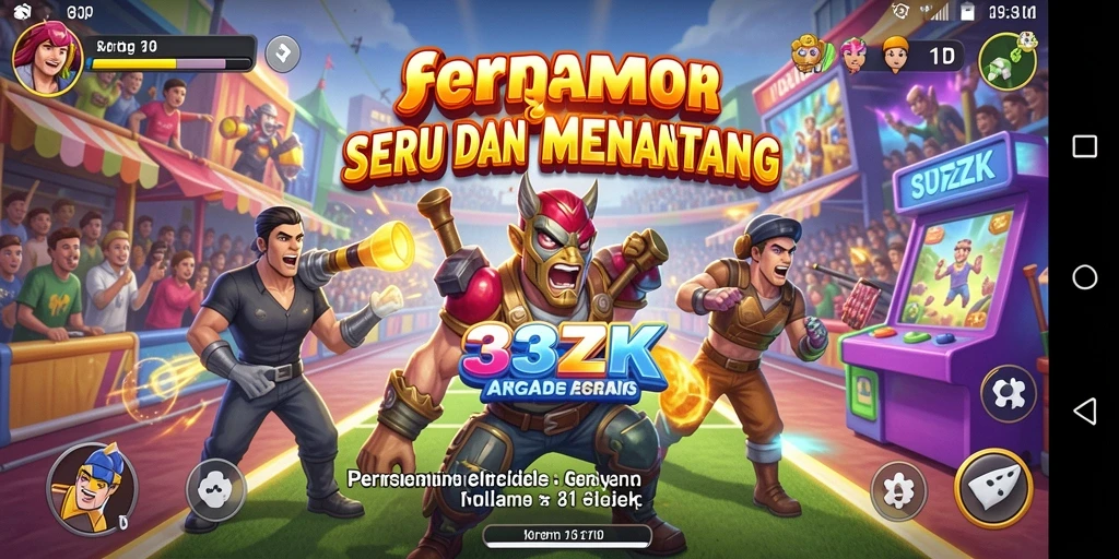 Screenshot gameplay utama 33ZK menampilkan aksi seru dalam game Arcade.