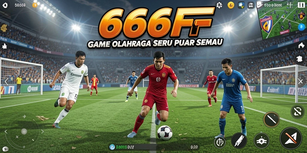 Tangkapan layar gameplay 666F yang menunjukkan aksi olahraga yang mendebarkan.