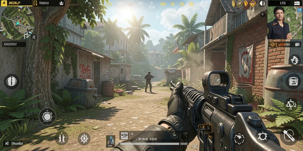 Tampilan gameplay AKUNJP yang mendebarkan dalam aksi TPS.