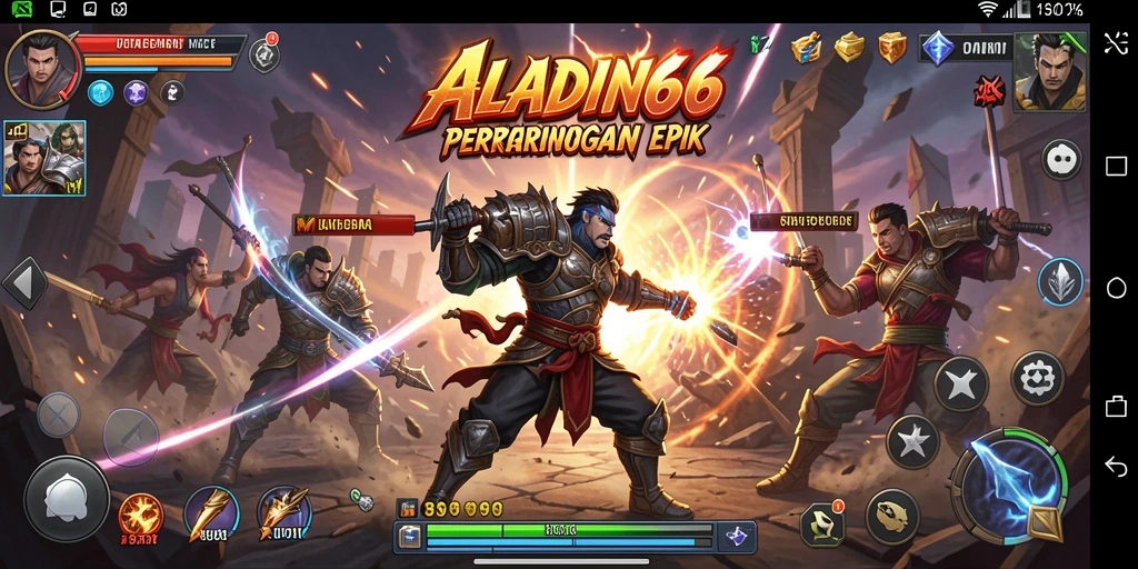 Screenshot gameplay menunjukkan aksi pertarungan sengit di ALADIN66.