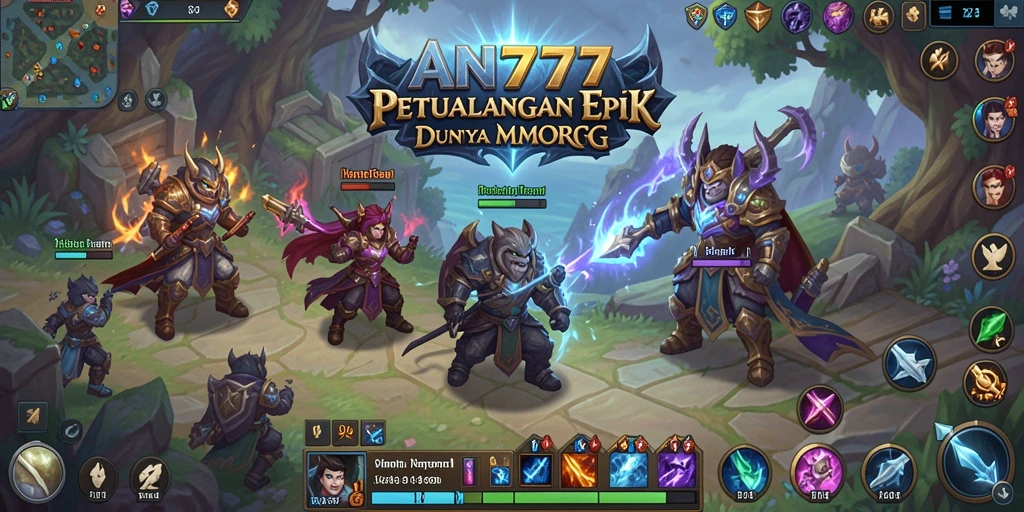 Screenshot AN777 menampilkan grafik memukau dari gameplay MMORPG yang seru.