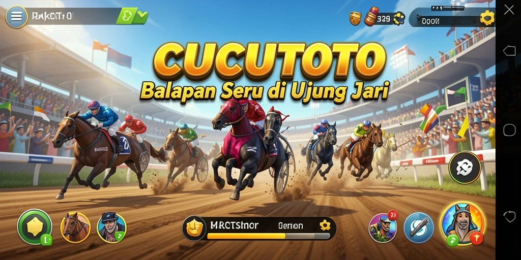 Tampilan gameplay seru dan mendebarkan di CUCUTOTO, balapan penuh aksi.