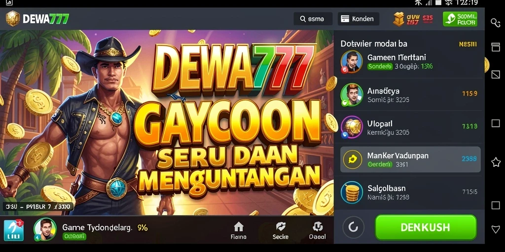 Tampilan gameplay DEWA777 menunjukkan simulasi manajemen bisnis yang menarik.