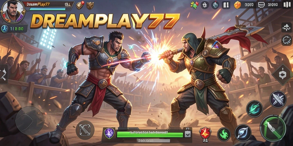 Tampilan gameplay menegangkan di Battle Royale DREAMPLAY77 dengan aksi seru.