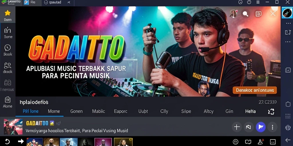 Screenshot gameplay GADAITOTO saat pengguna berinteraksi dengan lagu.
