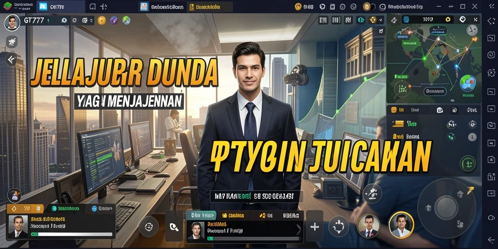Tampilan gameplay GT777 yang menggambarkan keseruan berbisnis di dunia Tycoon.