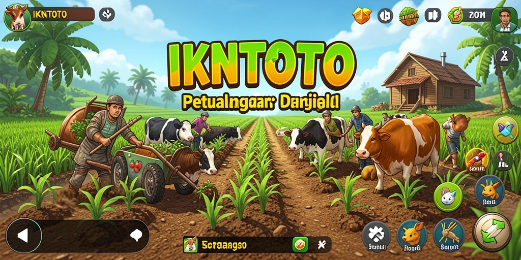 Screenshot menunjukkan tampilan lahan pertanian yang hijau dan subur.