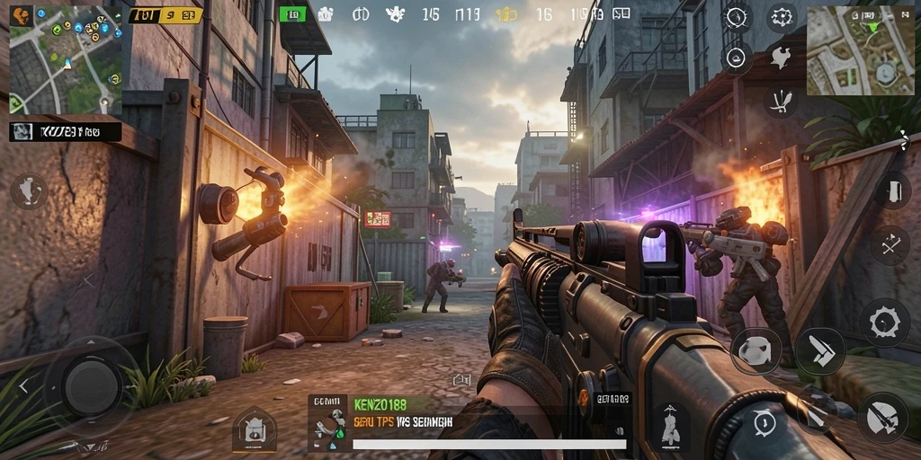 Tampilan layar gameplay KENZO188 yang penuh aksi dan strategi.