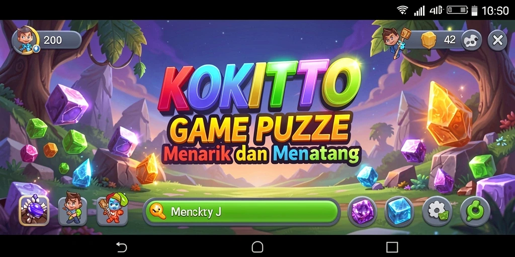 Tampilan gameplay KOKITOTO dengan berbagai tantangan puzzle yang menarik.