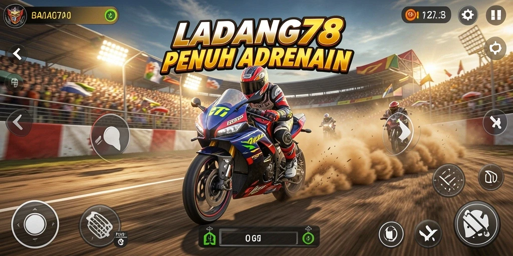 Gameplay seru balapan motor di LADANG78.
