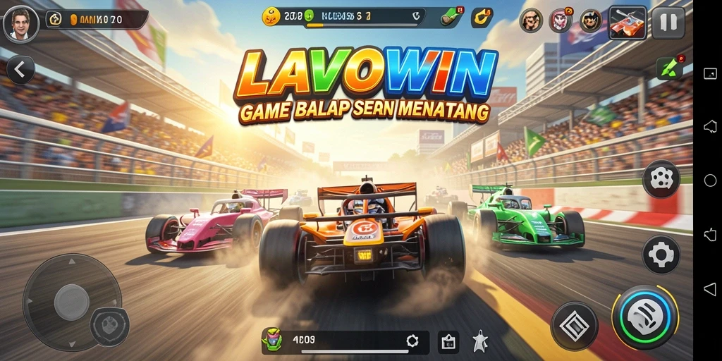 Gameplay balap menegangkan di LAVOWIN dengan grafis memukau.