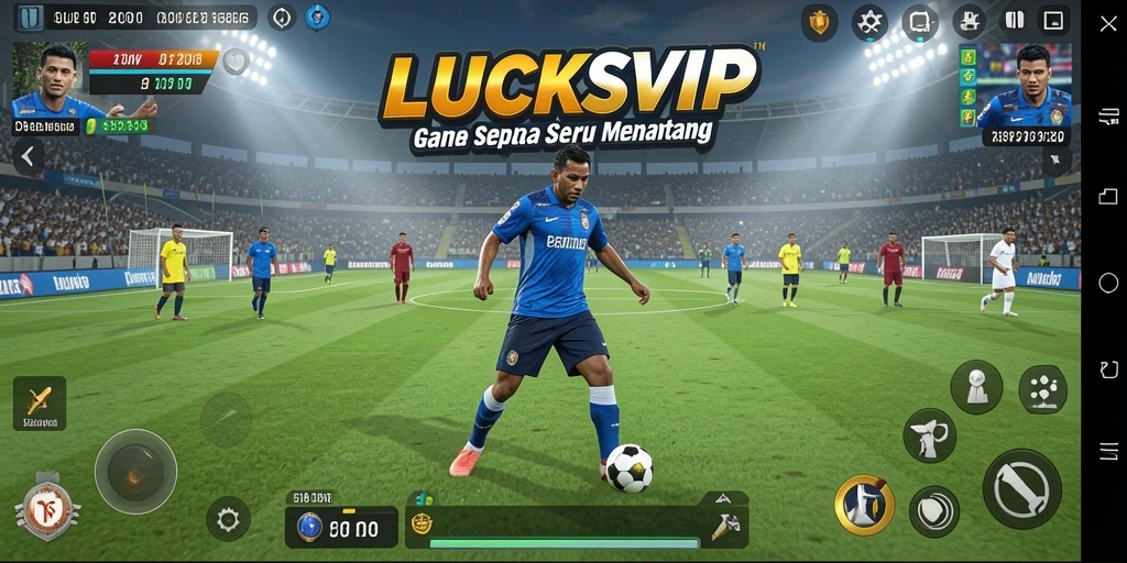 Tampilan gameplay LUCKSVIP yang mendebarkan dalam aksi sepak bola.