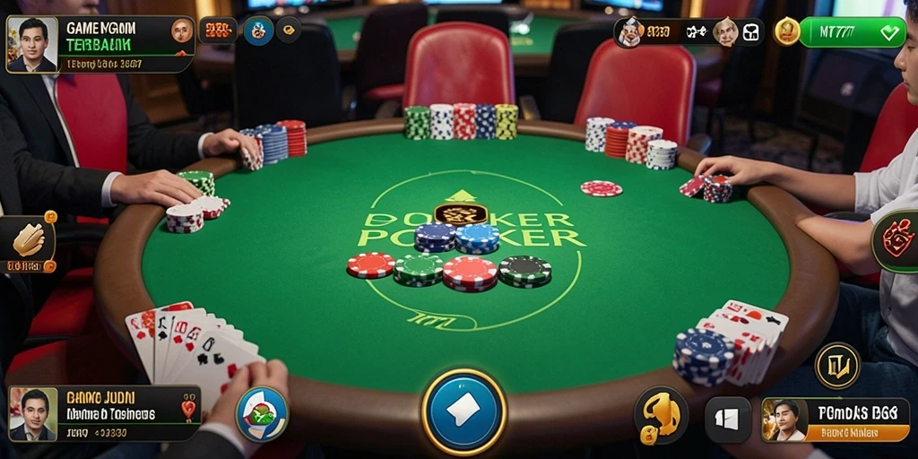 Tampilan gameplay seru di MT777 saat bermain Poker online.