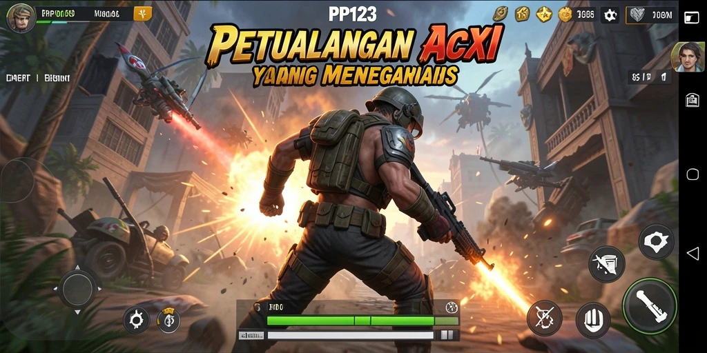 Tampilan gameplay PP123 yang penuh aksi dan menegangkan.