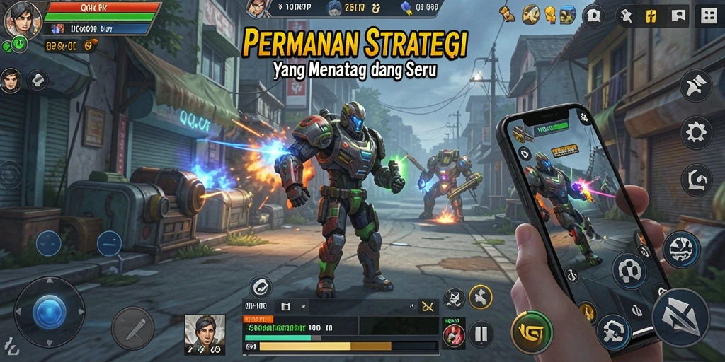 Tampilan gameplay QQRP yang menampilkan strategi mendalam dan pertempuran seru.