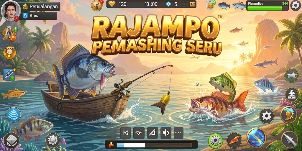 Gameplay Fishing yang mendebarkan di RAJAMPO.