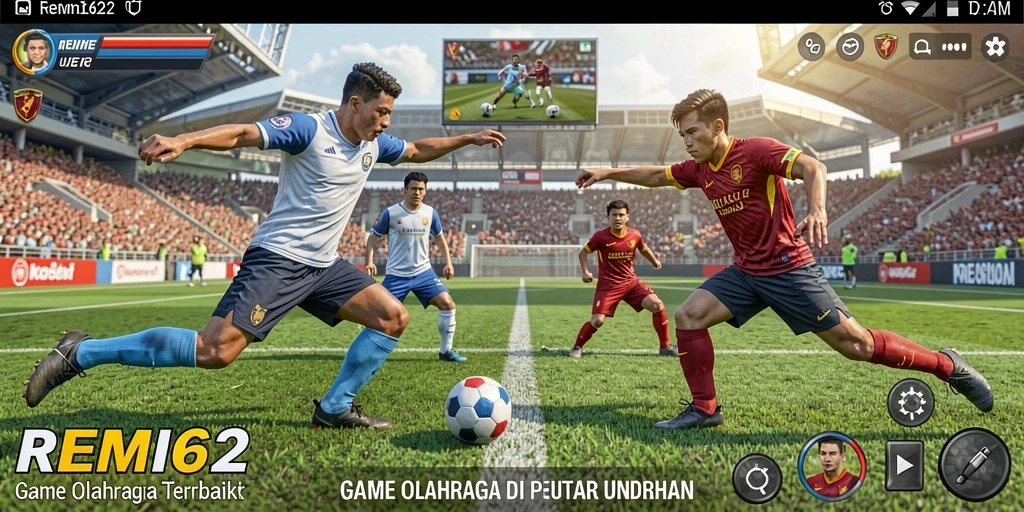 Tampilan gameplay REMI62 yang penuh aksi dan semangat olahraga.