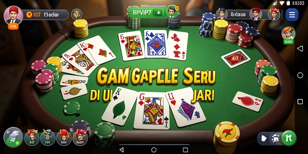 Tampilan gameplay menarik dari RPVIP7 dengan berbagai fitur Gaple.