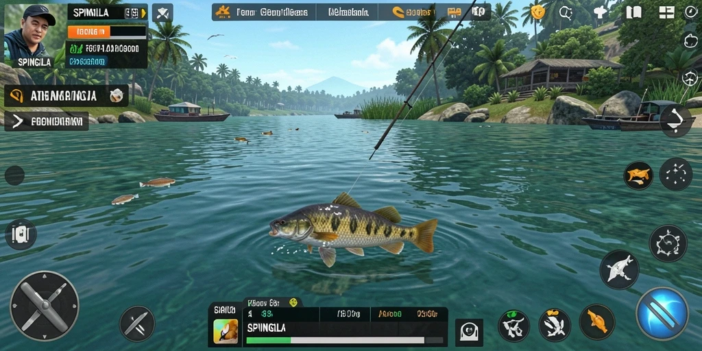 Tangkapan ikan spektakuler dalam gameplay SPINGILA.