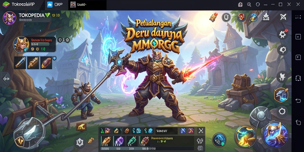 Screenshot dari gameplay <strong>TOKOPEDIAVIP</strong> menampilkan petualangan seru dan aksi pertempuran.