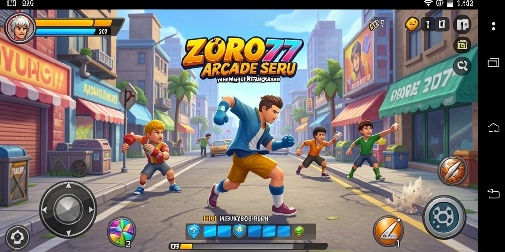 Tampilan gameplay yang penuh warna dan penuh tantangan di ZORO77.